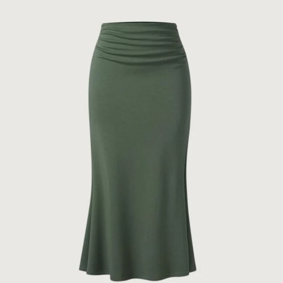 OGL Mermaid Maxi Skirt Maxi Warm Skirt with Side Rushing - Brand New - Picture 6 of 6